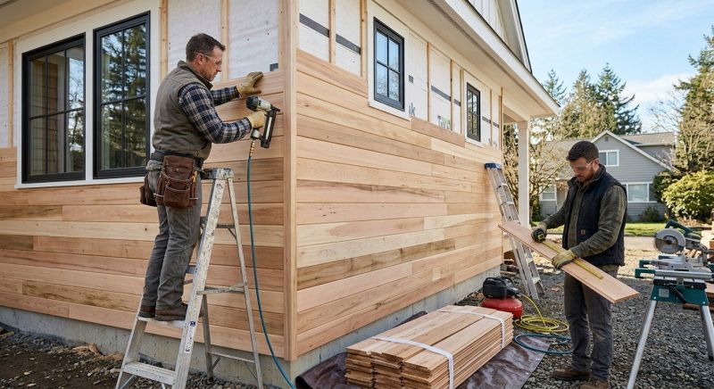 Wood Plank Siding Installation in Boston, MA